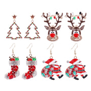 Christmas Diamante Earrings Assorted