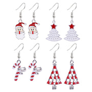 Christmas Earrings Red-White Assorted