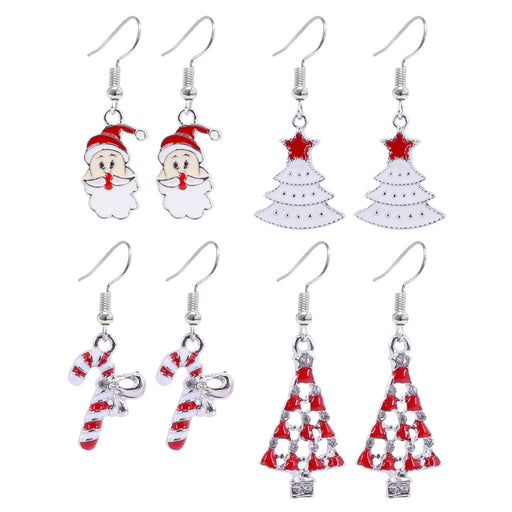 Christmas Earrings Red-White Assorted