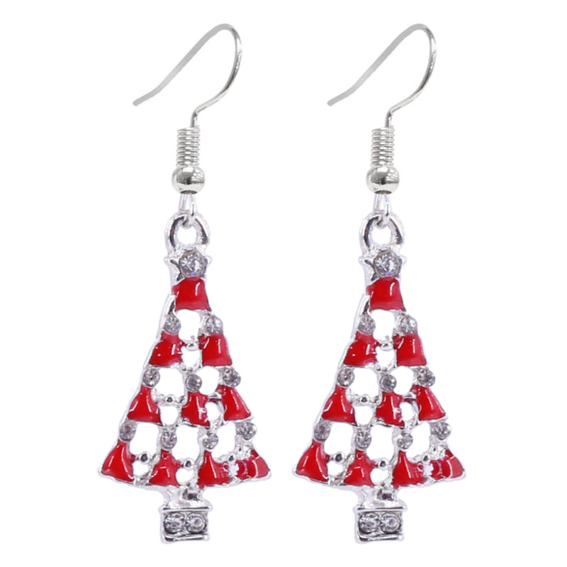 Christmas Earrings Red-White Assorted 3