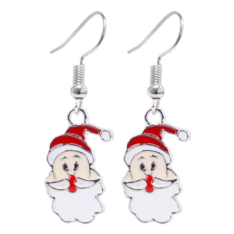 Christmas Earrings Red-White Assorted 5
