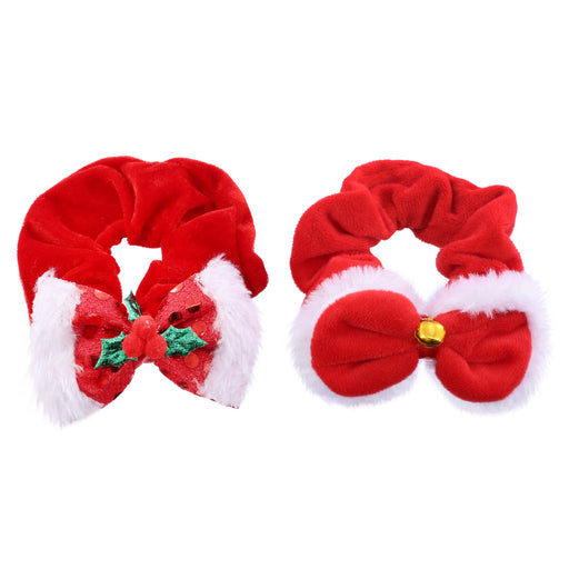 Hair Scrunchie Red Bow Decos Assorted