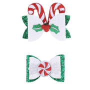 Hair Clip Glitter Bow 2pk Assorted 5