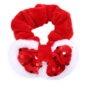 Hair Scrunchie Snow Sequin Bow Assorted 3 – thumbnail