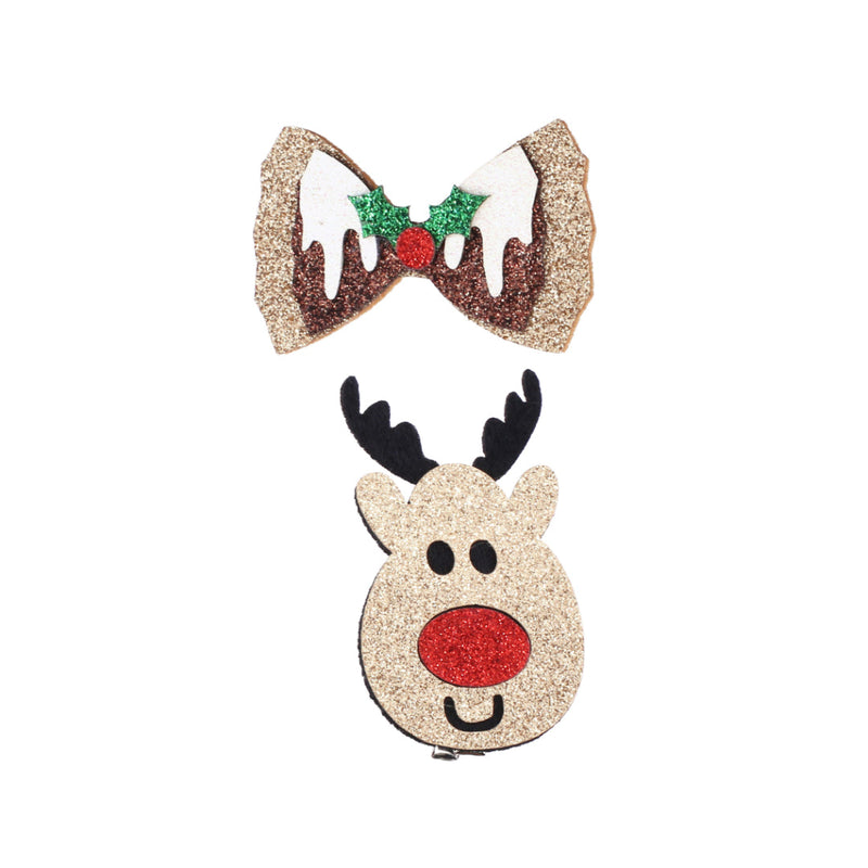 Hair Clip Glitter 2pk Assorted 2