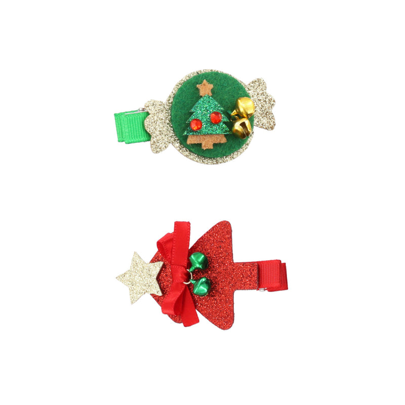 Hair Clip Glitter 2pk Assorted 3