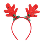 Headband Velveteen Holly Antlers Assorted 3 – thumbnail