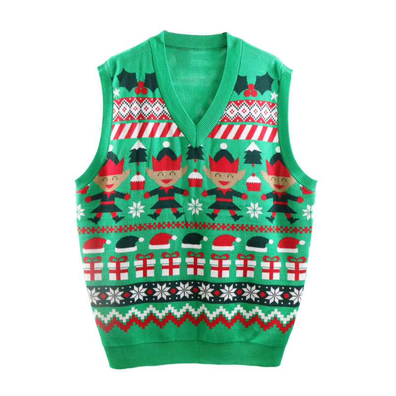Christmas Knitted Vest Adults Assorted 4