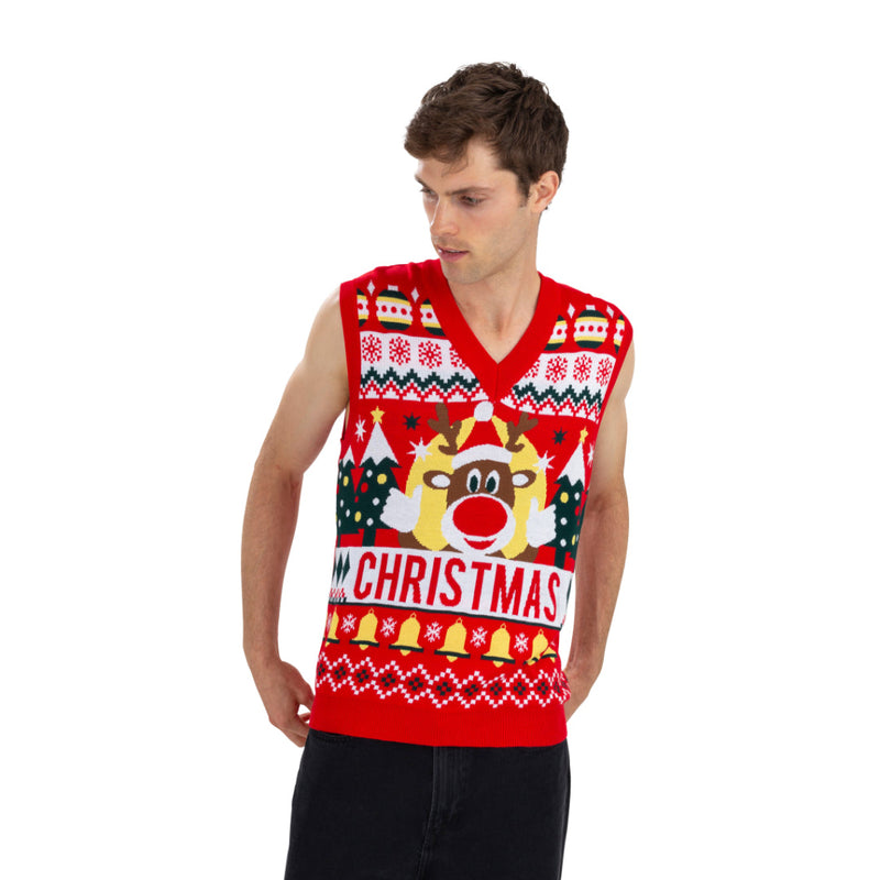 Christmas Knitted Vest Adults Assorted 6