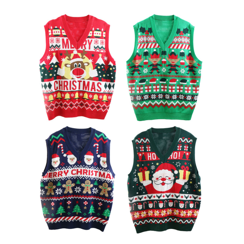 Christmas Knitted Vest Adults Assorted