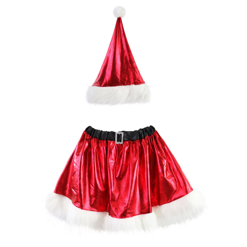 Ladies Skirt/Hat Set Shiny Metallic Assorted 3