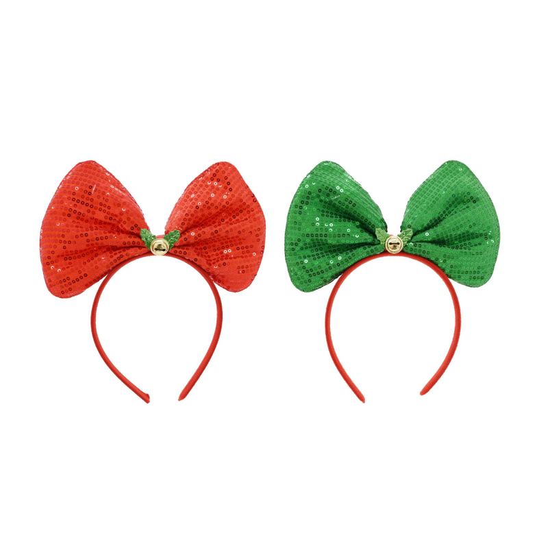 Assorted sequin bow holly Christmas headband
