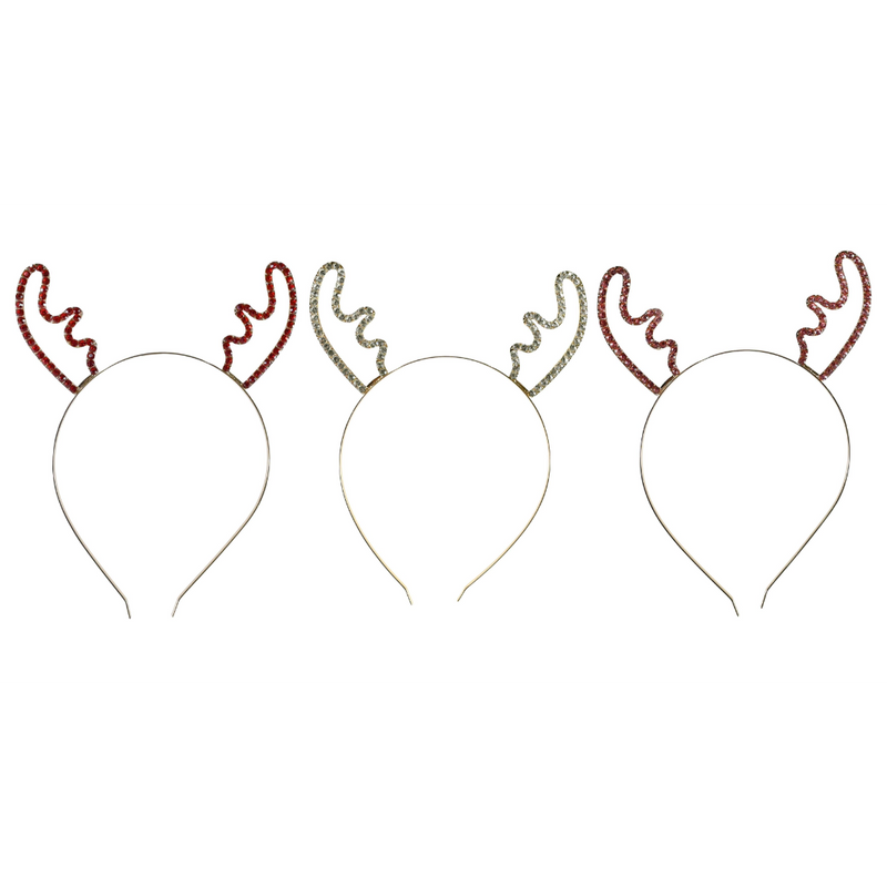 Assorted metal diamante reindeer antler Christmas headband