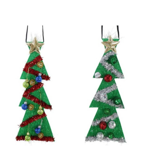 Christmas Tree Tie W/Baubles Asstd