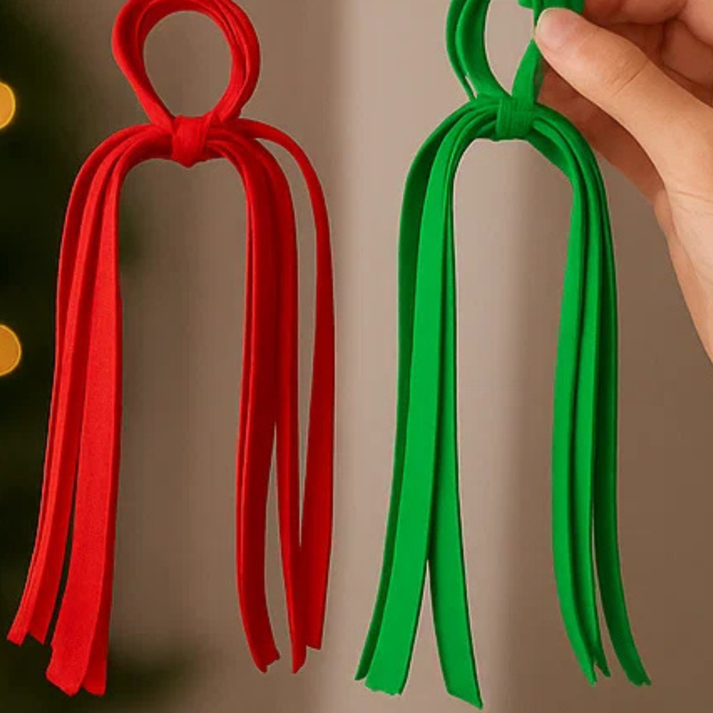 Christmas Ribbon Hair Ties 2pk