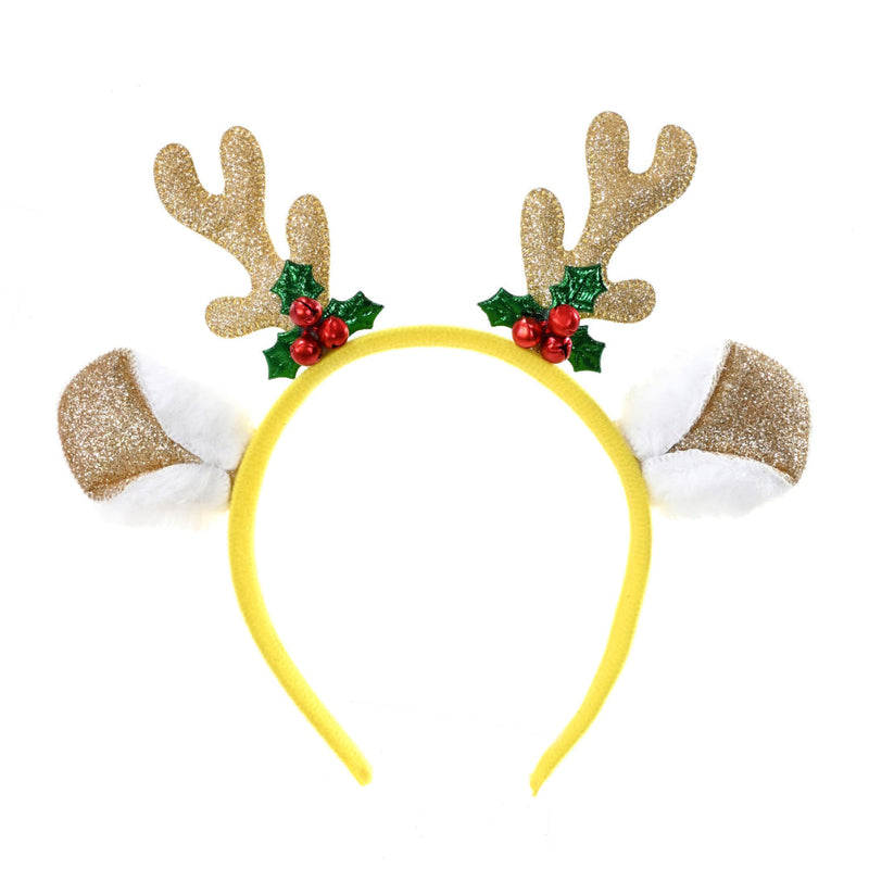 Headband Big Ears Holly Bells Assorted 4
