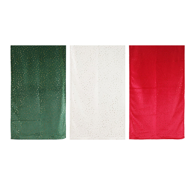 Runner Velveteen Foil Stars 180cm Assorted