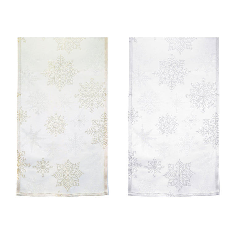 Runner White Woven Snowflake 180cm Assorted