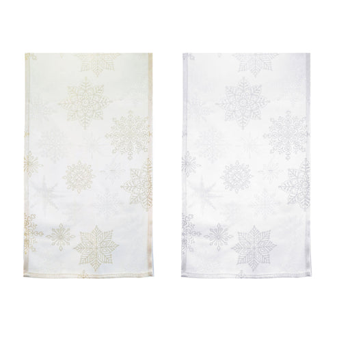 Runner White Woven Snowflake 180cm Assorted