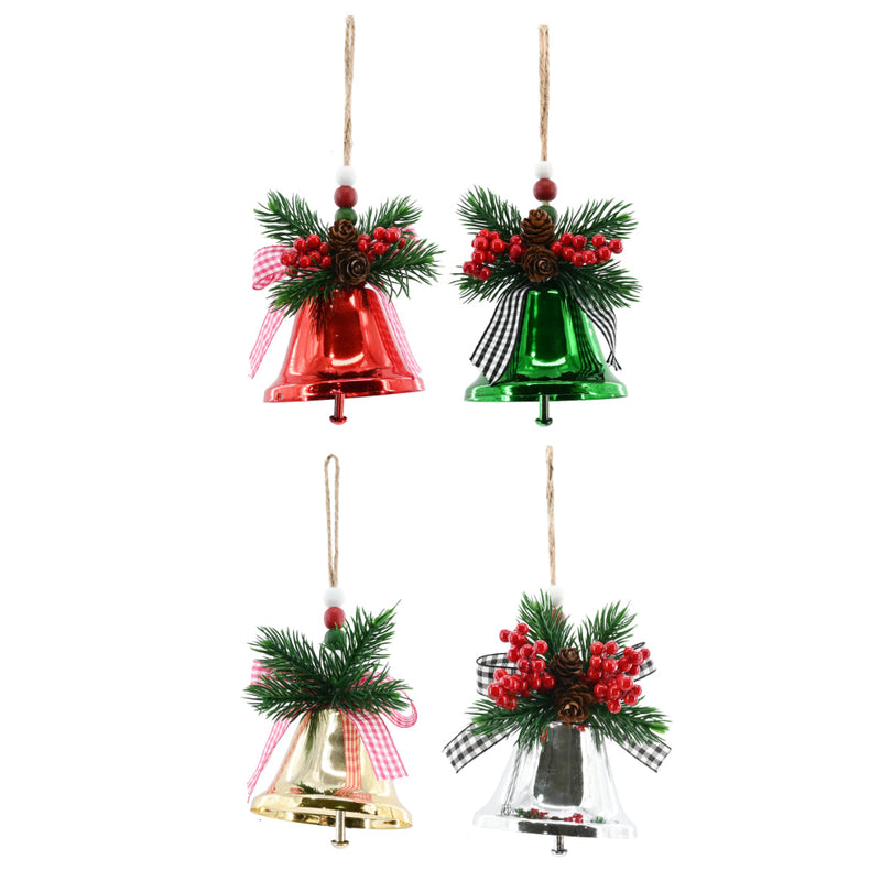Bell Shiny Hanging Deco 20cm Assorted