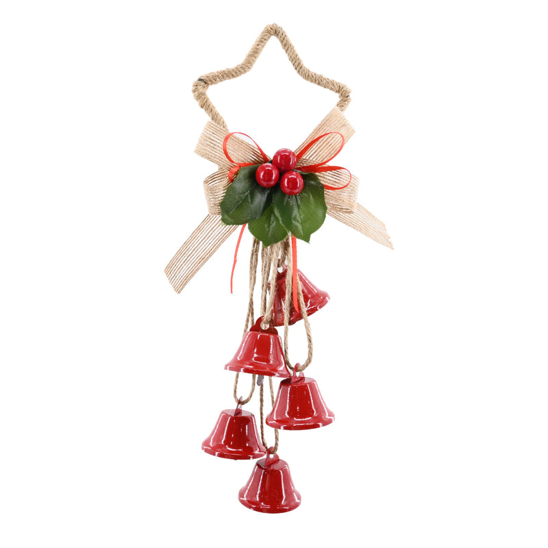 Star Hanger With Bells 32cm Assorted 4