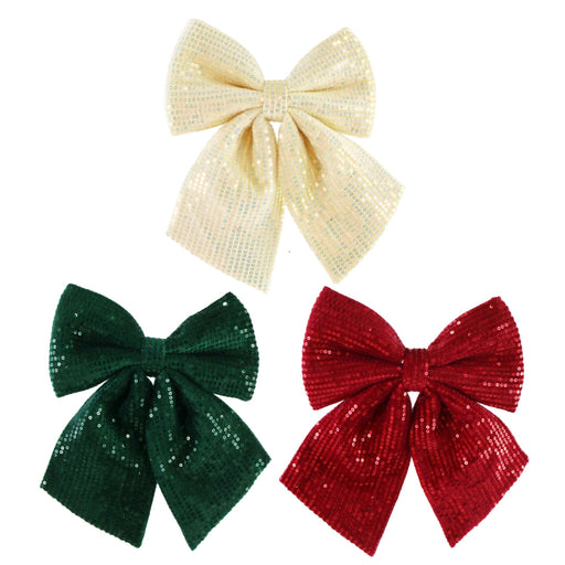 Classic Bow Velveteen Sequins Assorted