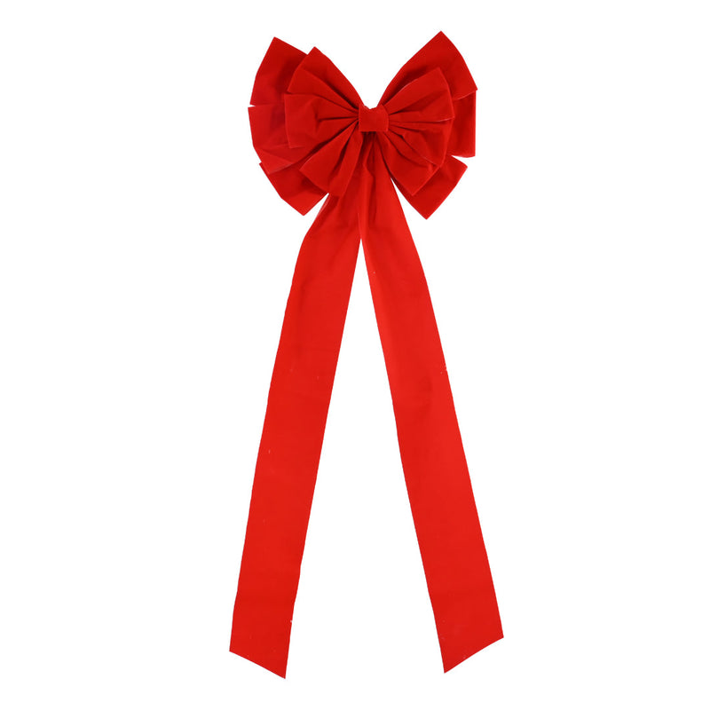 Jumbo Flocked Bow Red 