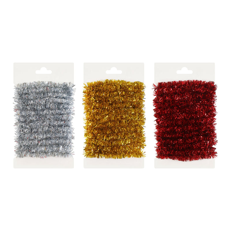 Mini Tinsel 2.7m Assorted