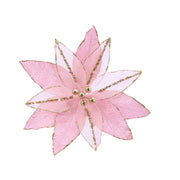 Velvet Sheer Poinsettia Clip Assorted 2
