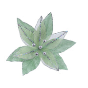 Velvet Sheer Poinsettia Clip Assorted 3