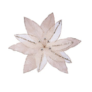 Velvet Sheer Poinsettia Clip Assorted 5