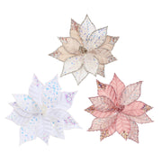 Iridescent Sequins Poinsettia Clip