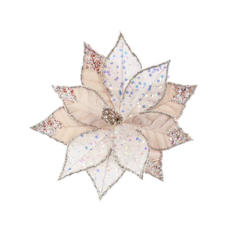 Iridescent Sequins Poinsettia Clip 2