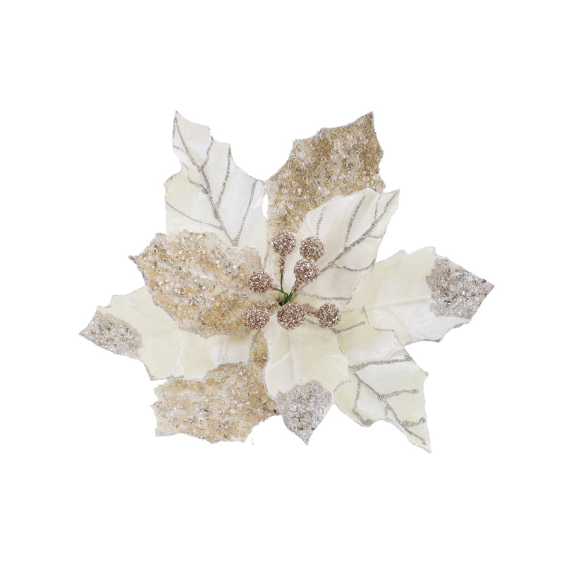Luxury Poinsettia Beaded Clip Assorted 2