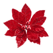 Poinsettia Red Baubles Clip Assorted 2