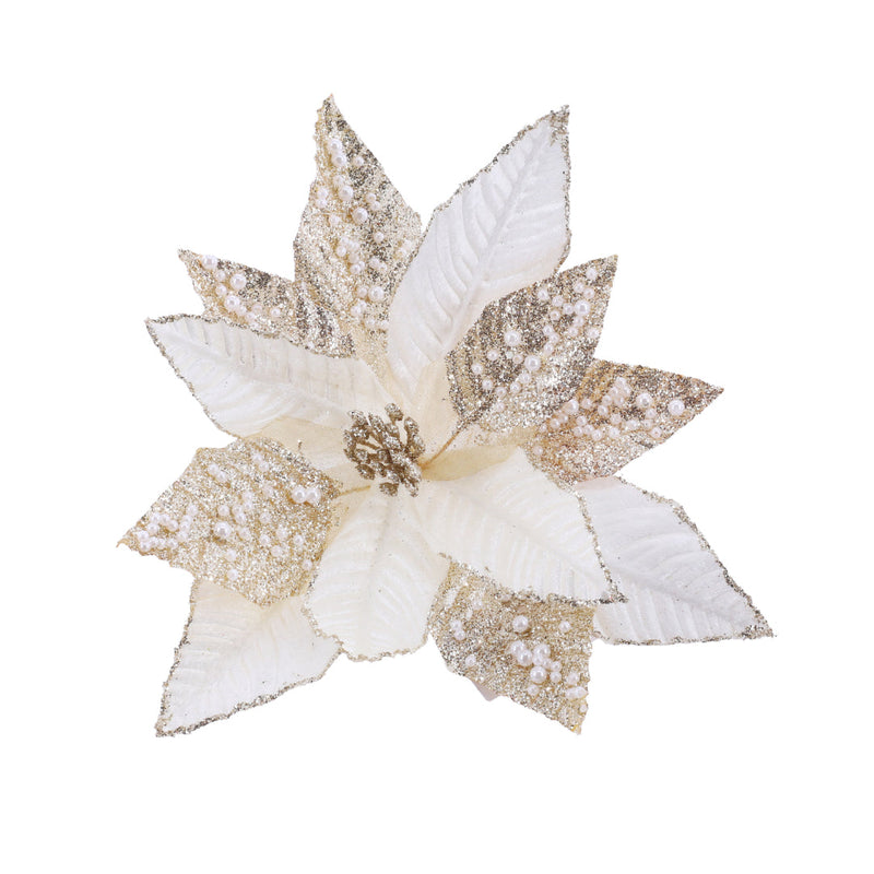 Pale Pearl Poinsettia Stem Assorted 2