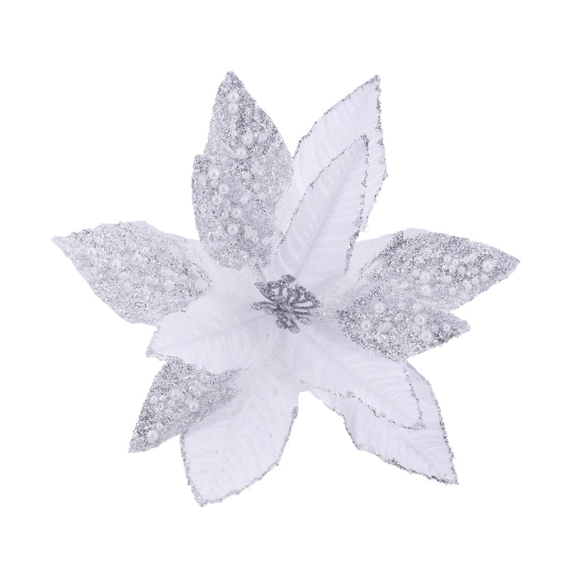 Pale Pearl Poinsettia Stem Assorted 3