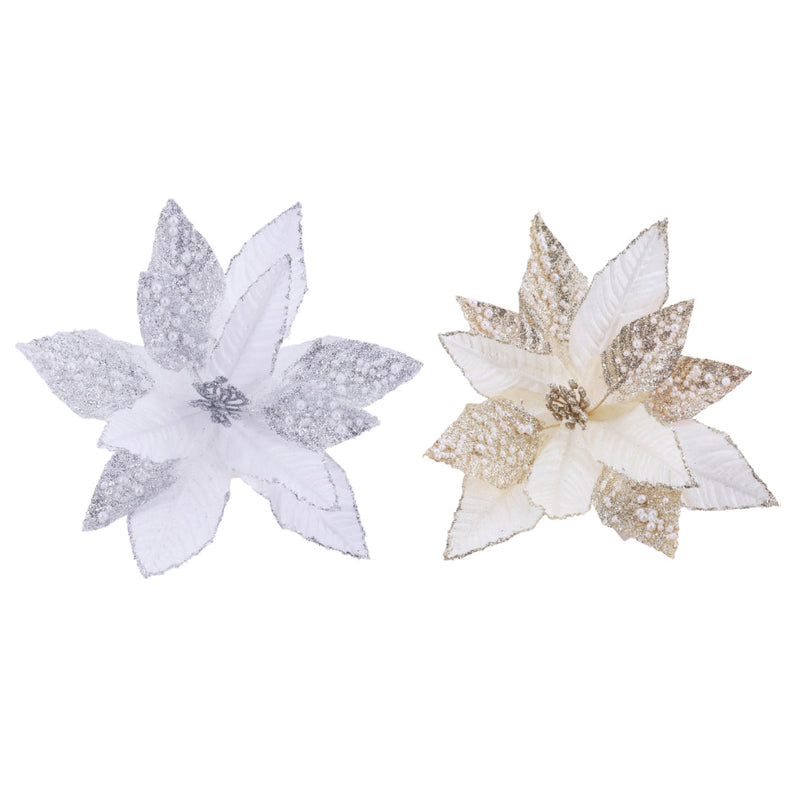 Pale Pearl Poinsettia Stem Assorted