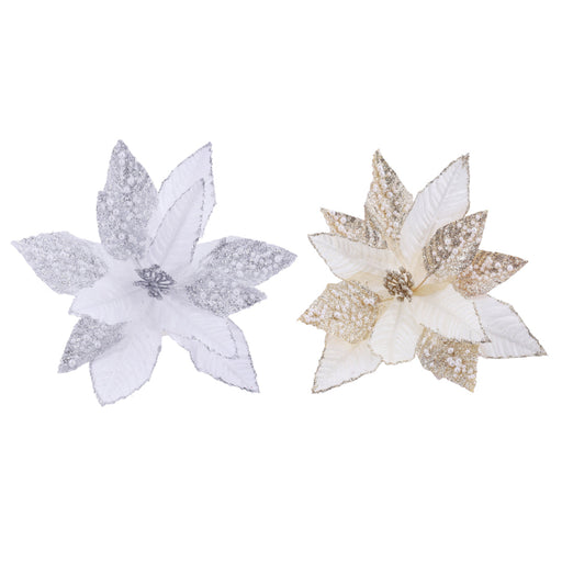 Pale Pearl Poinsettia Stem Assorted