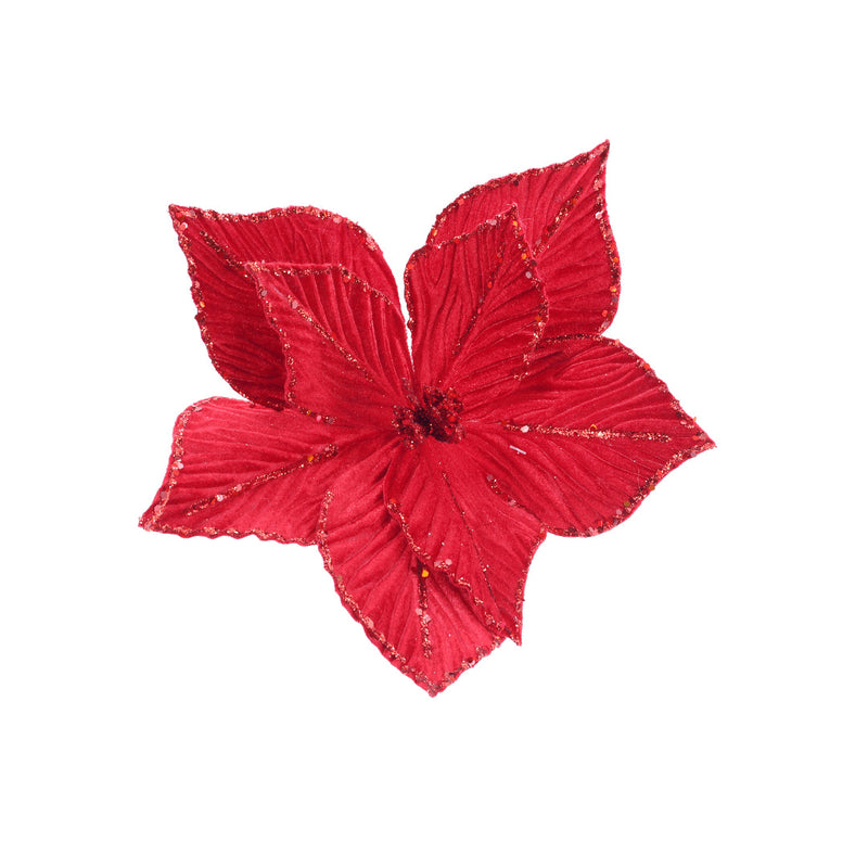 Velvet Poinsettia Stem Assorted 3