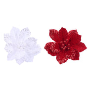 Embossed Sequin Poinsettia Stem Assorted – thumbnail