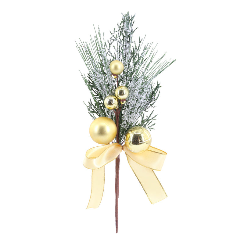 Bauble Pine Pick 31cm Assorted 4