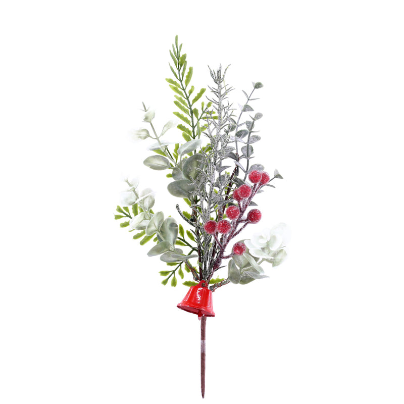 Foliage Berry Pick With Bell 34cm Assorted 2