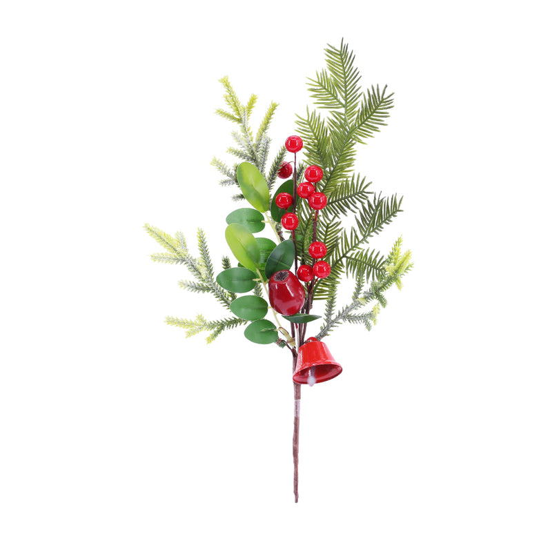 Foliage Berry Pick With Bell 34cm Assorted 3