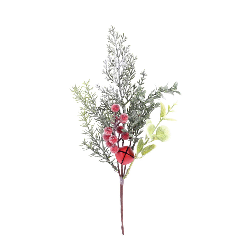 Foliage Berry Pick With Bell 34cm Assorted 4