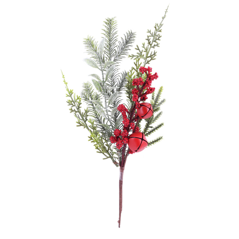 Foliage Berry Pick With Bell 34cm Assorted 5