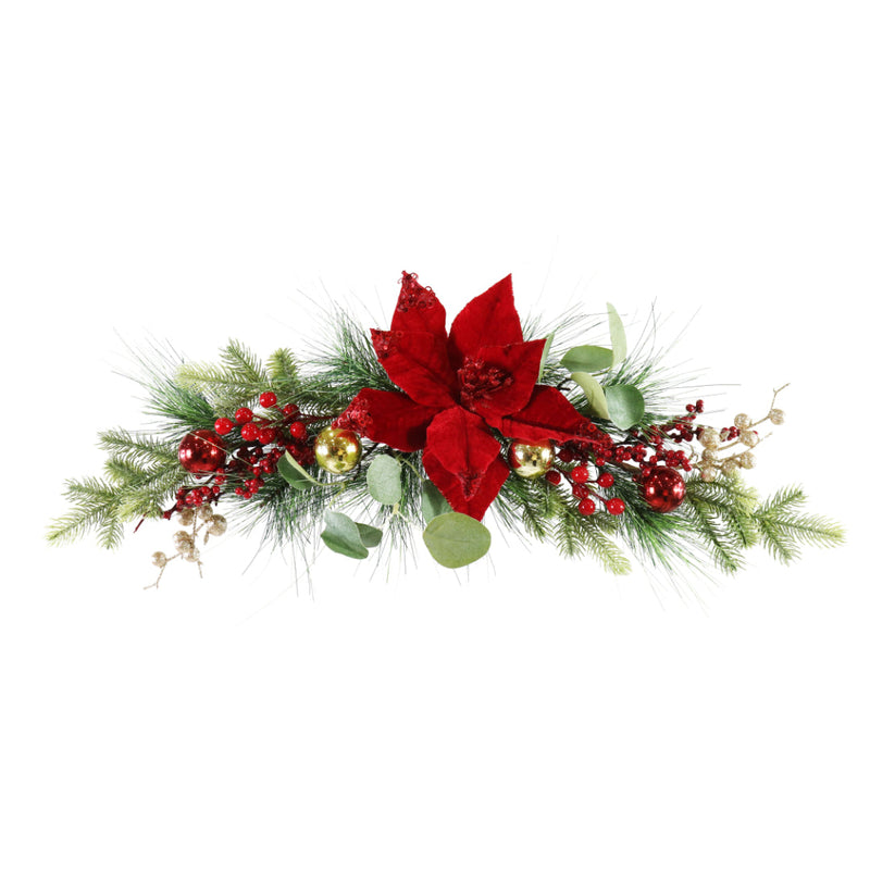 Velveteen Poinsettia Swag