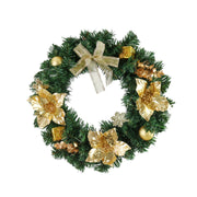 Pine Poinsettia Wreath 40cm Assorted 4