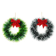 Tinsel Hanging Wreath 23cm Assorted