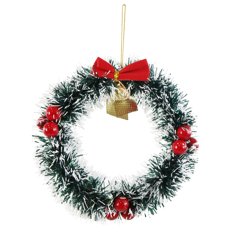 Tinsel Hanging Mini Wreath 16cm 2